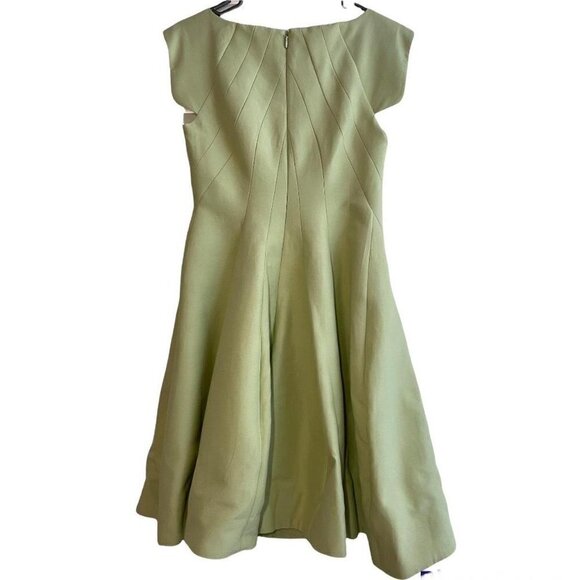 Halston HERITAGE Women's Silk Faille Cap-Sleeve Structured Cocktail Dress size 4 - Picture 4 of 6